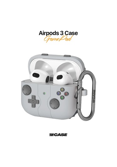 Yamcase Airpods Uyumlu 3 İçin Karabinalı Silikon Kılıf 172999672 Gri