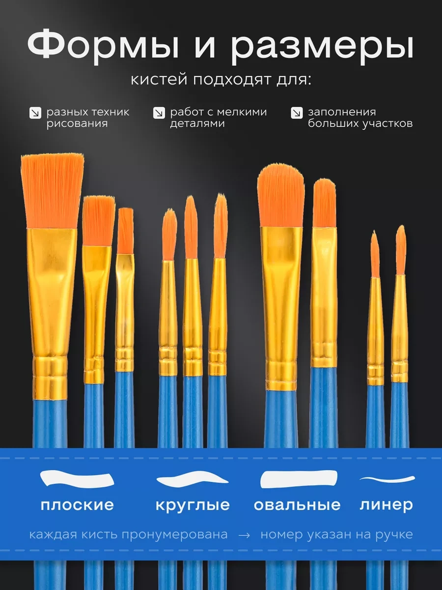 Kitso Resim Fırçaları Sanatsal Set 10 Adet 241189837