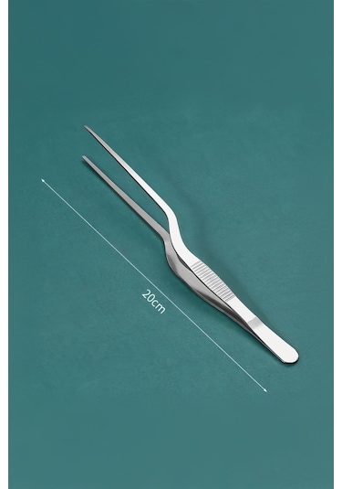 Çelik 20 Cm Çok Amaçlı Profesyonel Şef Cımbızı Maşası Cin773 Çelik Gümüş