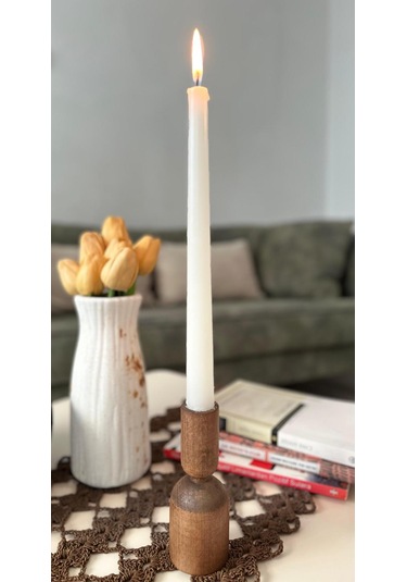 Sammwood Doğal Ahşap Şamdan , Mumluk Tekli Kayın Ağacından