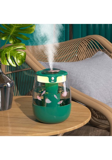 Xindoker J10 Yeşil Usb Nemlendirici: İki Fişli, Büyük Buhar, Nem Göstergeli, Ev Kullanıma Uygun