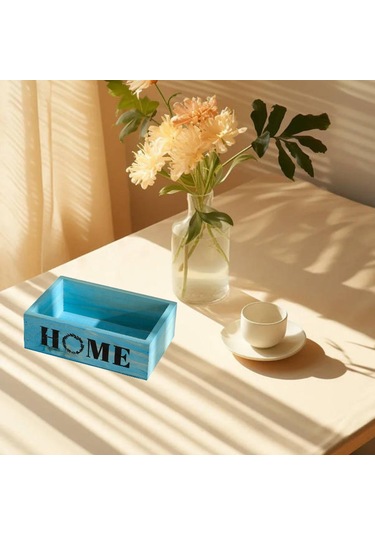 Homyl Ahşap Ekici Kutusu Dekorasyon Retro Çiftlik Evi Mavi