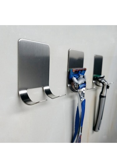 4 Adet Paslanmaz Çelik Jilet Tutucu Tıraş MakinesiOrganizatör 4 Pcs Fine Hook