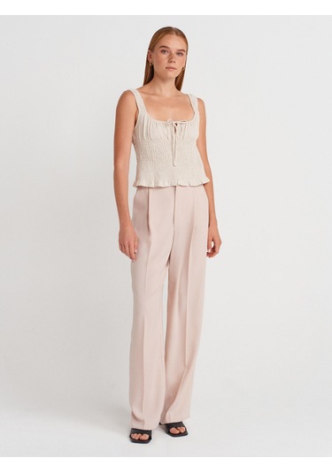 Dilvin 50867 Askılı Bluz-natural Natural