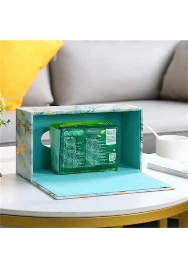 Mermer Desen-pu Deri Doku Kutusu Dikdörtgen Peçete Tutucu Pompalama Kağıt Vaka Dağıtıcı Ev Ofis Araba Dekorasyon Için