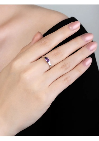 Uvelirnye Tradicii 925 Ayar Gümüş Doğal Ametist Yüzük 291939130 Gümüş