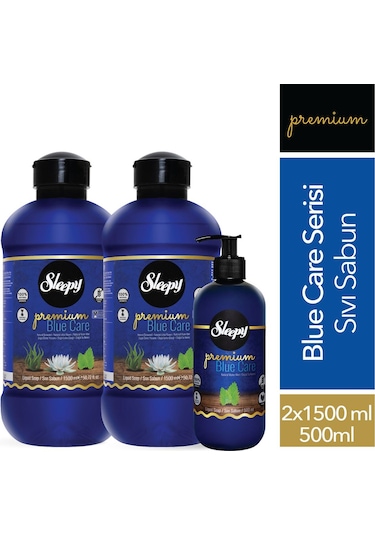 Sleepy Premium Blue Care Serisi Sıvı Sabun 500 ML + 2x1500 ML