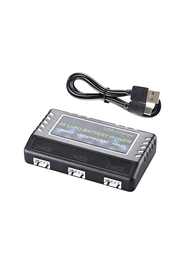 Suntek 11.1v Lı-po Usb Siyah 3'ü 1 Arada 800 Mah Batarya Şarj Cihazı