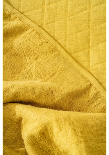 Orella Sarı Çift Kişilik Jakarlı Yatak Örtüsü Takımı 3 Parça Uyku Seti Sarı