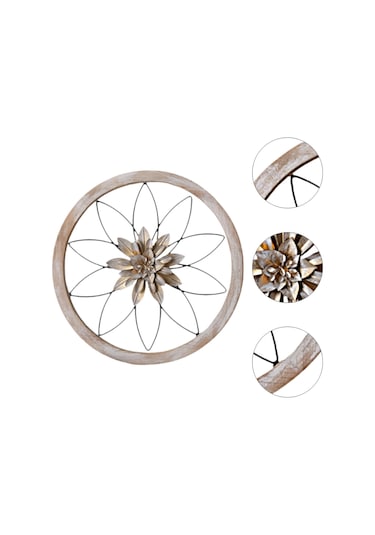 Suntek Çiçek Metal Duvar Sanatı Dekoru Asılı Altın