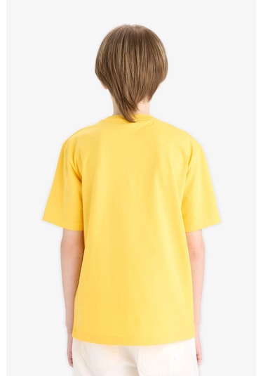 DeFacto Erkek Çocuk Bisiklet Yaka Baskılı Kısa Kollu Tişört E0189A825HSYL190 DeFacto Erkek Çocuk Bisiklet Yaka Baskılı Kısa Kollu Tişört E0189A825HSYL190