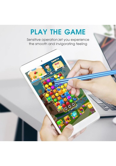 Evrensel Kumaş Başlı Silikon Kafa Kalemi Koyu Mavi