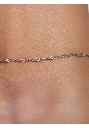 Mıx Jewelry Parlak Gümüş Ayak Bileği Bileziği 40728600 Gümüş