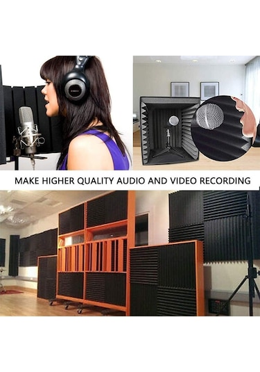 Sones 10 Adet / Paket 30x30x2.5cm Üçgen Oluk Stili Kayıt Stüdyosu Davul Video Odası Ses Yalıtım Levhası Susturucu Pamuk Kırmızı