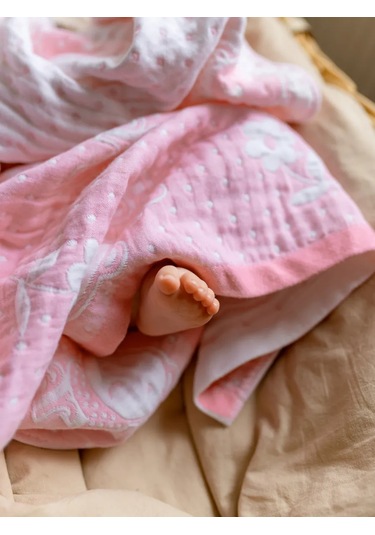Kitoshi Yeni Doğanlar İçin Çocuk Battaniyesi, %100 Pamuk 486582402 Pembe