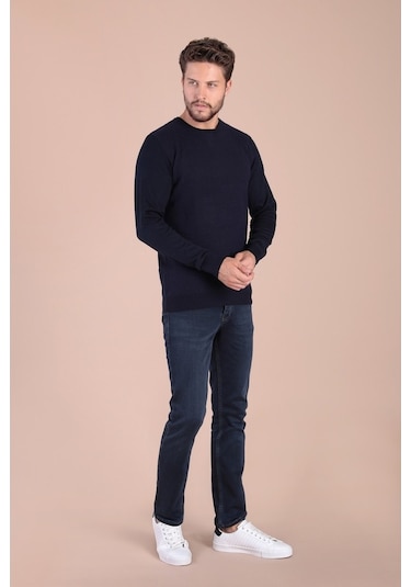 Ferraro Bisiklet Yaka Superfine Yün Kazak - Lacivert Lacivert (490433771) Lacivert