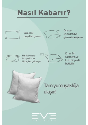Eve Tekstil 4 Adet Diamant Plus Kare Kırlent Yıkanabilir Antialerjik Silikon Elyaf Yastık 40x40cm 400 Gr