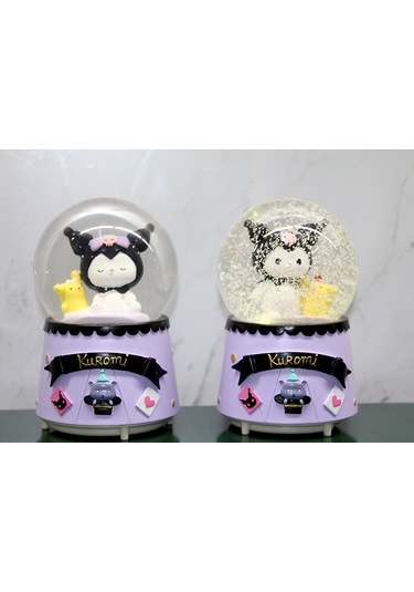 Püskürtmeli Işıklı Müzikli Kar Küresi - Kuromi Büyük Boy