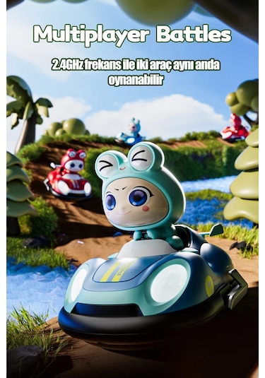 İkili Çarpışan Arabalar Işıklı Sesli Hız Ayarlı Şarjlı Uzaktan Kumandalı Araba Çarpınca Figür Fırlar Karısık