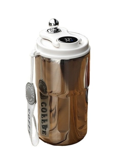 Kahve Fincanı Sıcak Gösterisi 316 Paslanmaz Çelik Yalıtım Fincanı Erkekler Ve Kadınlar Taşınabilir Araba Soğuk Su Dağı Tutmak Byorpn Beyaz