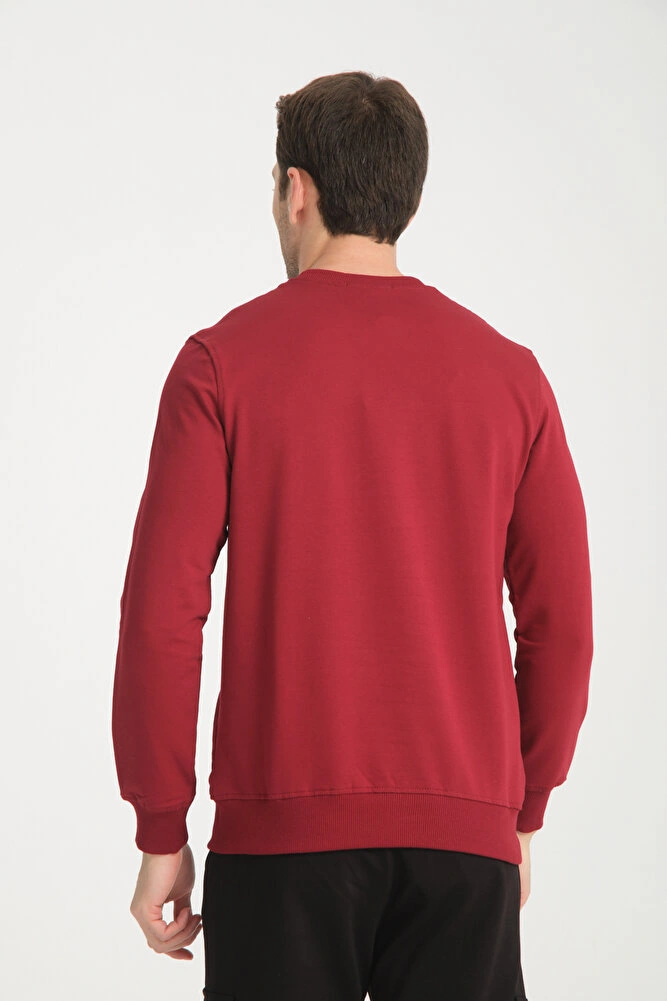 Bisiklet Yaka Basic İnce Mevsimlik Sweatshirt Rd23ye581001 Bordo