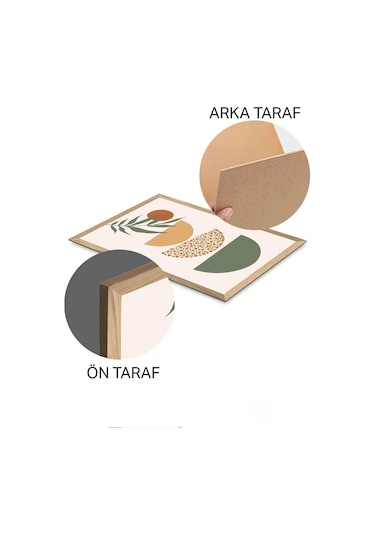 Artavessa 3 Parça Ahşap Çerçeve Görünümlü Mdf Tablo Seti - ERSYCRVSZ3SET25