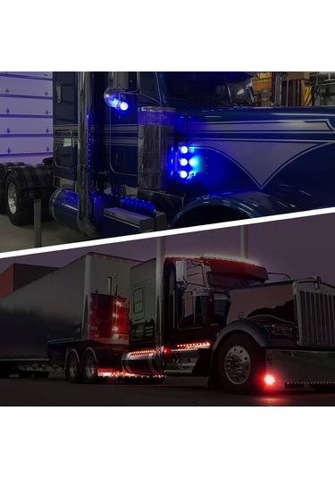 Fochsia 2 Adet U4lınc 17 Led Karpuz Lamba Çift Renk Mor Kırmızı Kamyon Alt Işık Freıghtlıner Kenworth Peterbilt