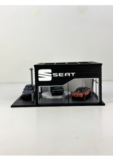 1/64 Ölçekli Seat Diorama Tasarımlı Araç Sergileme Garajı 3d Baskı