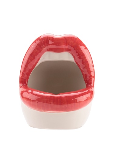 Yaratıcı Sukulent Kaktüs Saksısı, Seramik Küçük Çiçek Bitkileri Kapları Büyük Dudaklar Saksı Ev Ofisi İçin, Kırmızı