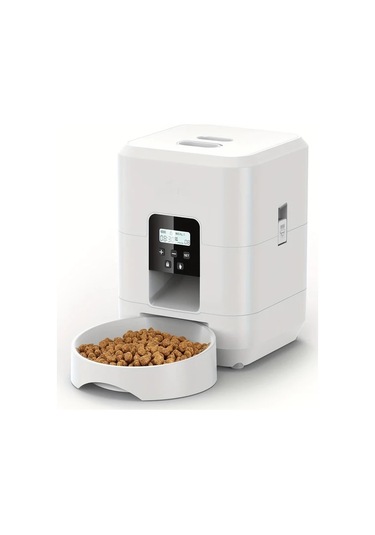 Honeybeeshop Siyah 2 Litre Otomatik Evcil Hayvan Besleyici Dokunmatik Ekranlı Kedi Köpek Mama Dağıtıcı