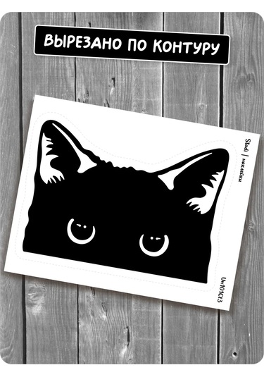 Stadi Balkondan Bakan Kedi Çıkartması 194985511 Siyah