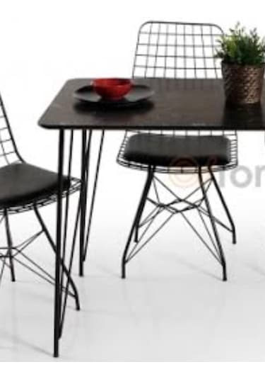 Webdepo Wood Idea Metal Ayaklı 60X90 Mutfak Masası Balkon Masası (545097771)