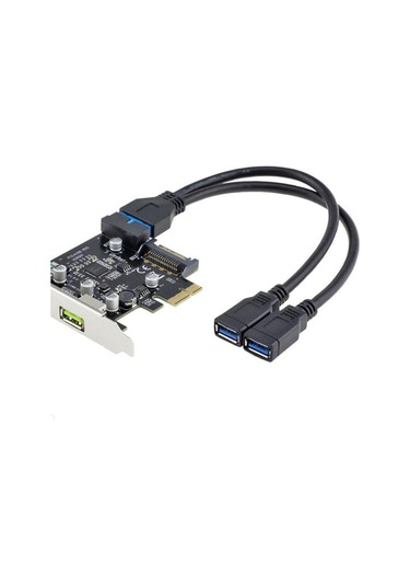 19 Pin Usb 3.0 Dişi To 2X Usb 3.0 Dişi Kablo