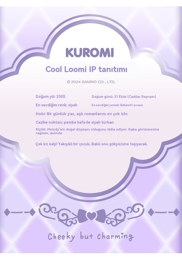 Maoyaya Sanrio Masa Üstü Gece Lambası 320-5 Mor Işık, Dekoratif Aydınlatma 320-5 Mor