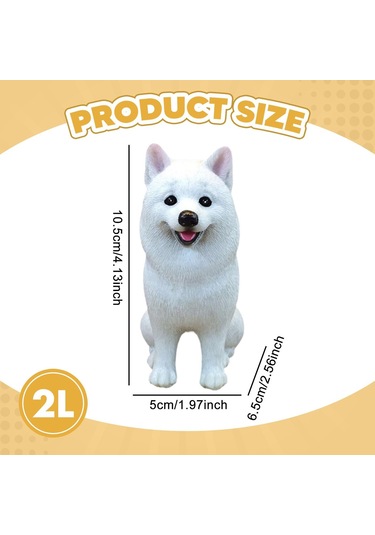 Suntek Samoyed Figür Araba Dekorasyonu Köpek Heykeli Masa Yatak 5cmx6,5cmx10,5cm