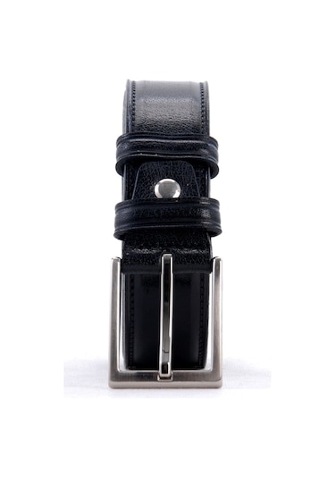 %100 Hakiki Deri Siyah Erkek Kot-Kumaş Kemeri