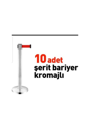Şerit Bariyer 10 Adet Kromajlı (Kargo Kdv Dahil)