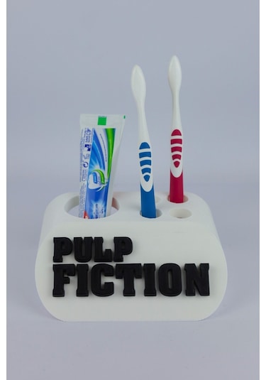 Pulp Fiction - Dekoratif Diş Fırçalık Beyaz