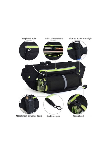 Geeksen Koşu Ve Spor İçin Hafif Su Şişeli Bel Çantası - Portakal Renk Çok Renkli