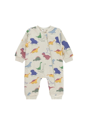 Civil Baby Dino Baskılı Erkek Uyku Tulumu - Bej Krem