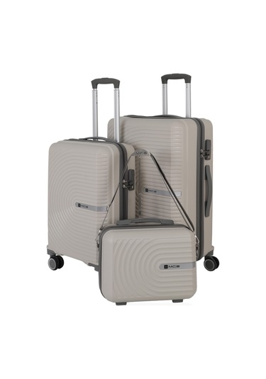 Mçs Polipropilen 3lü Valiz Seti Orta & Kabin & Makyaj V374 S24sy1000080-set 00424 Kemik/gri Kemik - Gri
