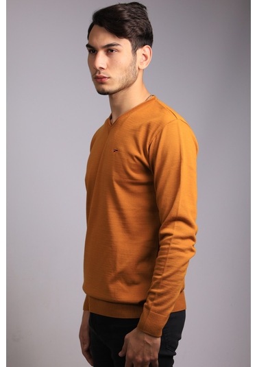 Bearraybon Erkek Triko Kazak Hardal