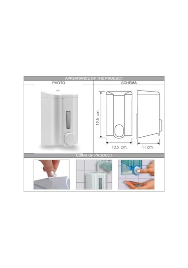 Vialli S4 Sıvı Sabun Dispenseri Aparatı Beyaz 1000 Ml