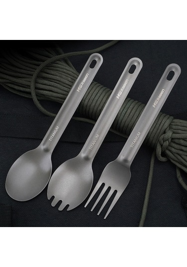 Youtek Kamp Ve Doğa Yemeği Çatalı - Titan Malzeme, 15.5cm Uzunluk, 12g Hafif Tasarım Çok Renkli