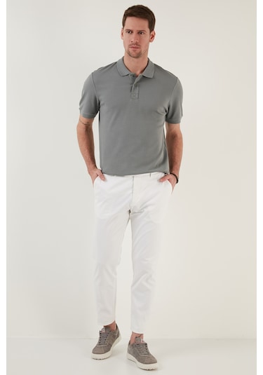 Buratti Pamuklu Regular Fit Düğmeli Erkek Polo Yaka T Shirt 5902281 Açık Haki