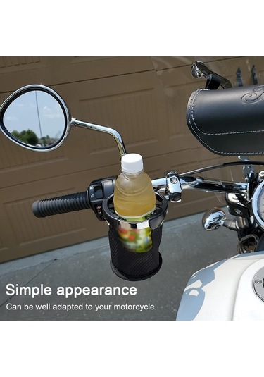 Sandwich Motor Sırtı Bardağı Tutucu, Siyah Krom + Neopren, 7/8-1 1/4 Direk, 65-80mm İç Çap, Çoğu Model İçin Uygun