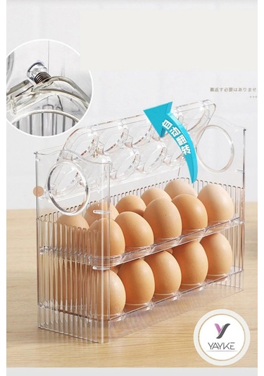 Yayke Yumurtalık 3 Katlı 30'lu Yumurta Rafı Saklama Kabı Yumurta