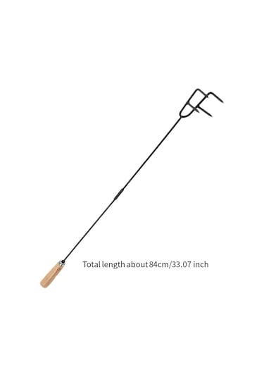 Homyl Toz Alma Kancası Ahşap Saplı Dövme Demir Ateş Stil-a Stil A Çok Renkli