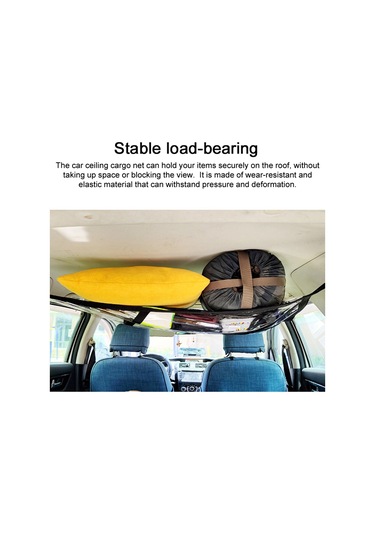 Shineyee Araç Tavanı Depolama Filesı - Çift Fermuarlı, Güçlü Taşıma Kapasiteli, Her Araç Modeline Uygun