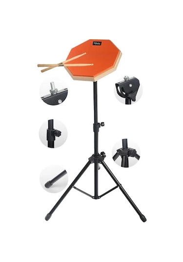 Midex Dd-1080-pak Bateri Davul Çalışma Pedi Seti 8 İnç Drum Practice Pad